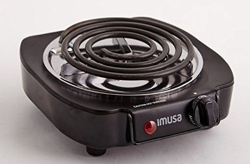 IMUSA USA GAU-80305 Electric Single Burner 1100-Watts, Black - Fresh Stock Dated February 2026