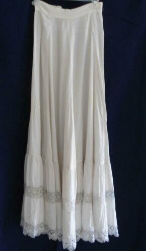 Early Vintage Long Silky Crepe Skirt Slip Handmade Bobbin Lace Trim - Fresh Stock Dated February 2026