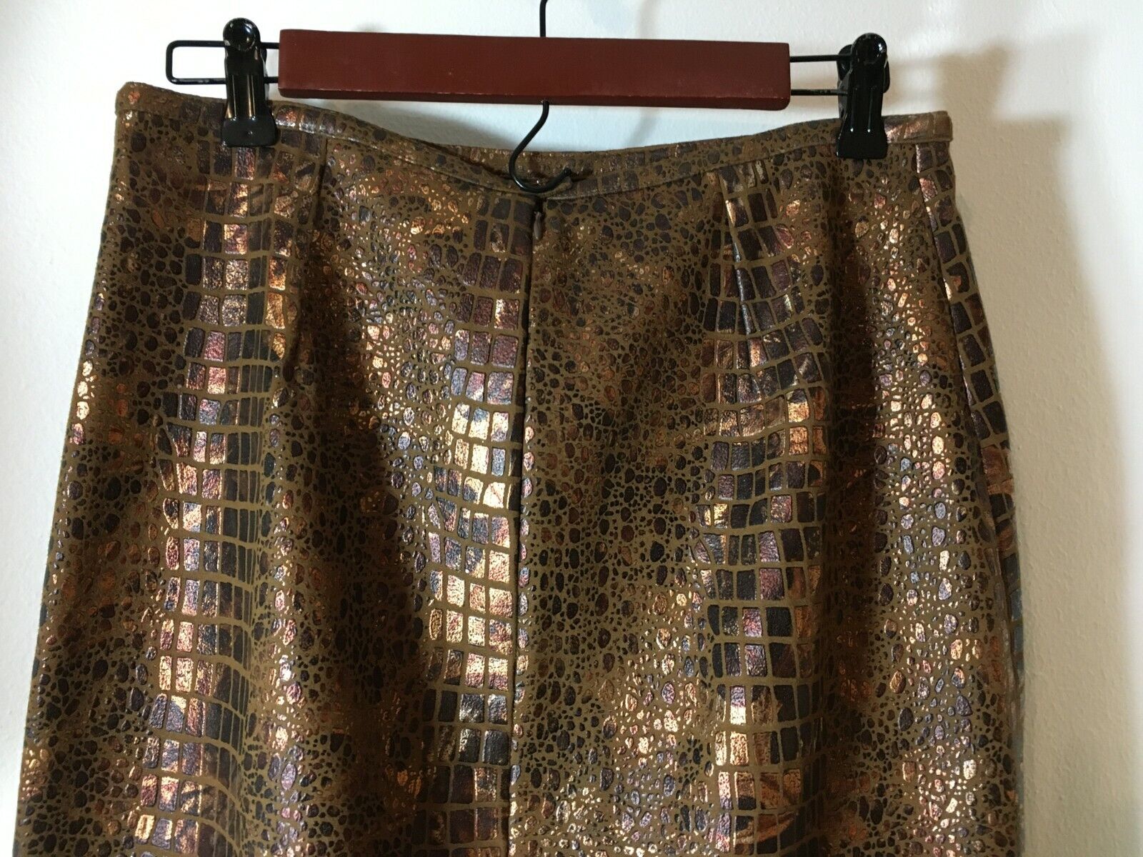 Vintage Vera Cristina Size 6 Skirt Bronze Metallic Faux Leather Polyester  SK4 - Fresh Stock Dated March 2026