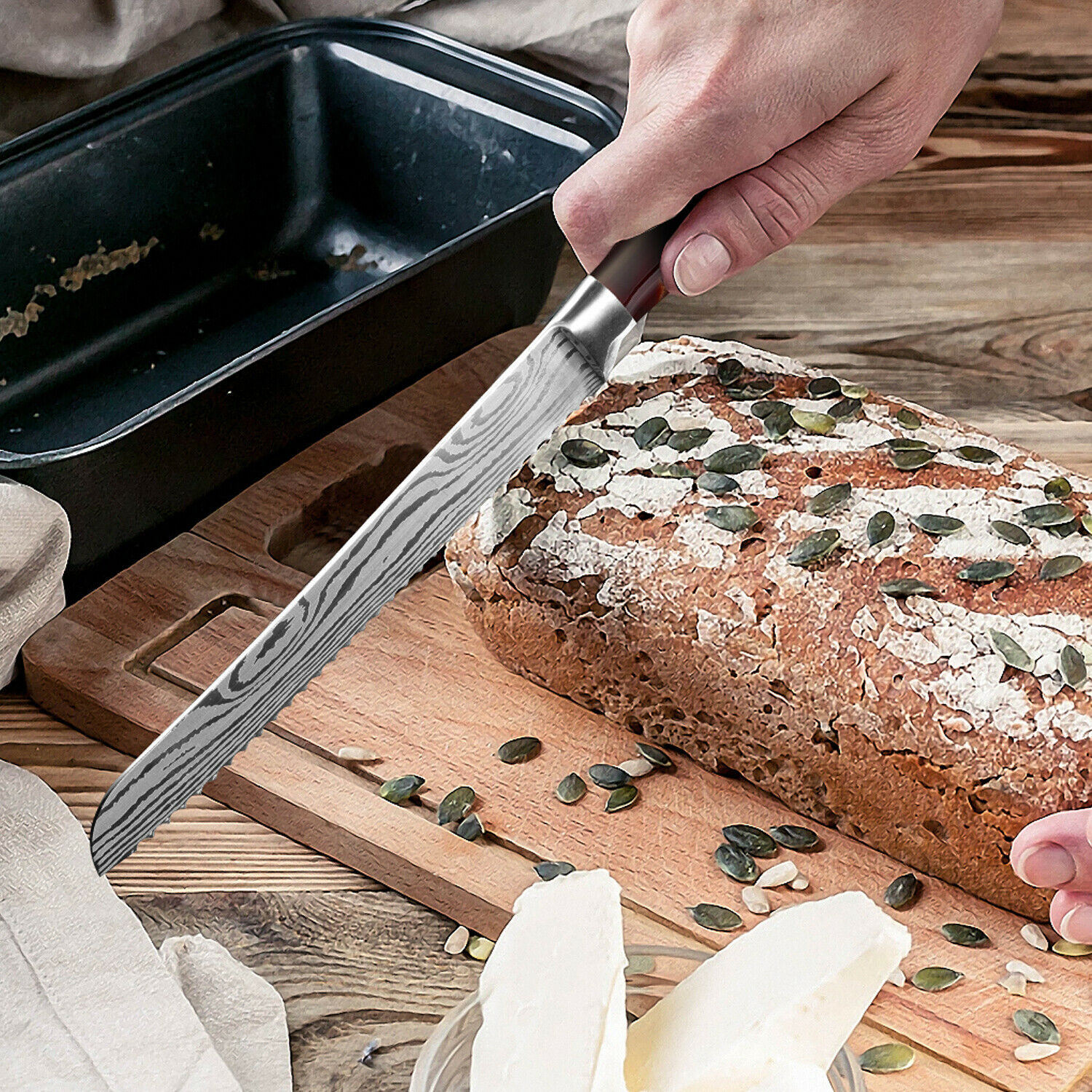 1-8Pcs Kitchen Knife Set Carbon Steel Cleaver Fish Vegetable Chef Utility Knives - Fresh Stock Dated December 2025