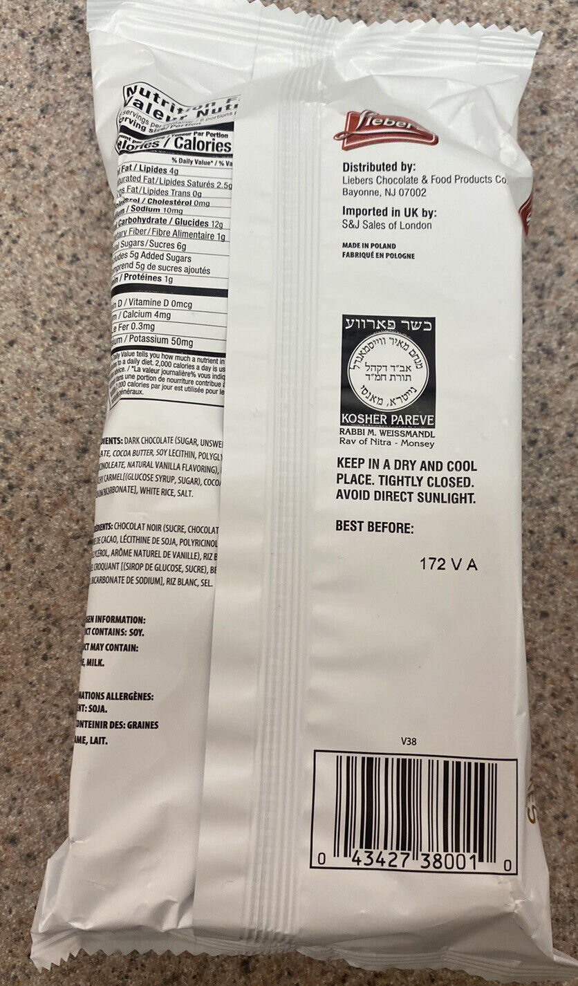 Liebers Brittle Topped Dark Chocolate Rice Cakes 6 Cakes Per Pack (3 PACK) - Fresh Stock Dated February 2026