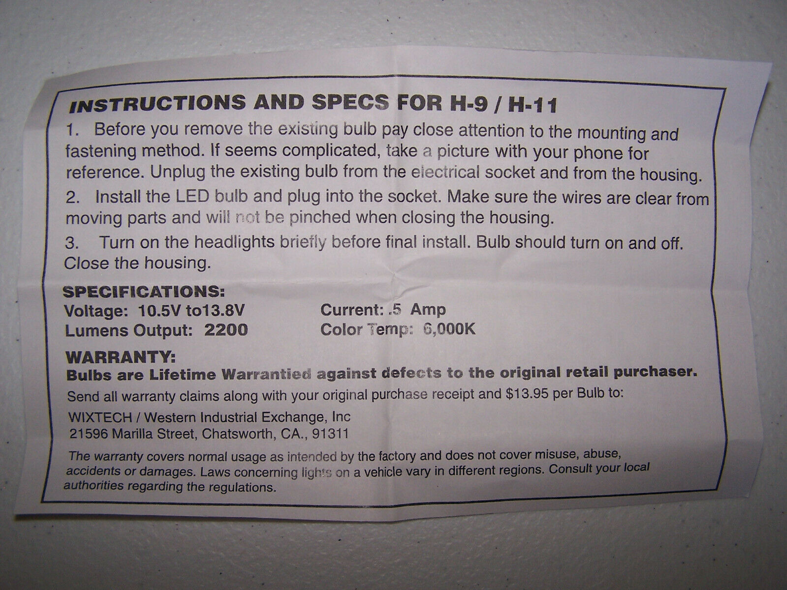 SuperSpots LED H9 Upgrade Headlight Bulb 2200 Lumens of Bright White Light - Fresh Stock Dated February 2026