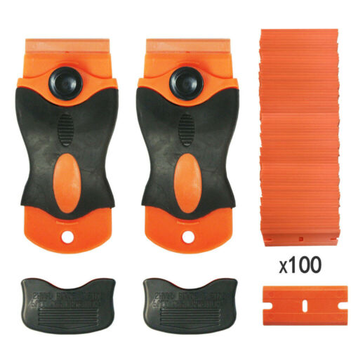 102Pcs Plastic Razor Blades & Razor Scraper Double Edged Sticker Removal Tool US - Fresh Stock Dated February 2026