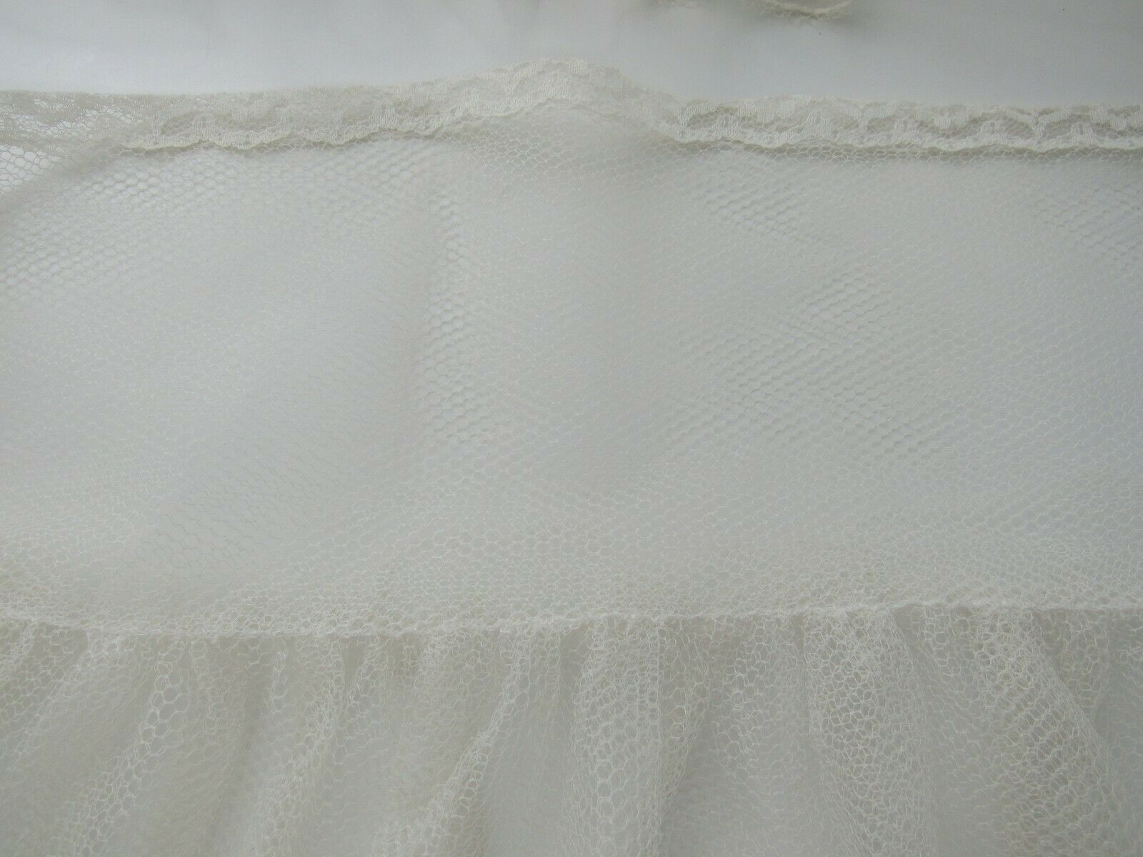 Vintage White Tulle Net & Lace Petticoat Ruffle Panel 8.5 yrds 12
