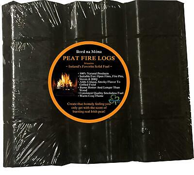 Bord Na Mona Peat Briquettes (4 Fire Logs) - Fresh Stock Dated December 2025