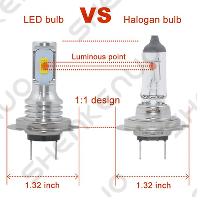 For Suzuki GSXR 1000 750 600 Hayabusa Hi/Lo Beam Ice Blue H7 LED Headlight Bulbs - Fresh Stock Dated February 2026