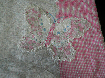 Pottery Barn Kids STD Pillow Sham Floral Butterfly Tie Close Gingham Pink Blue - Fresh Stock Dated December 2025