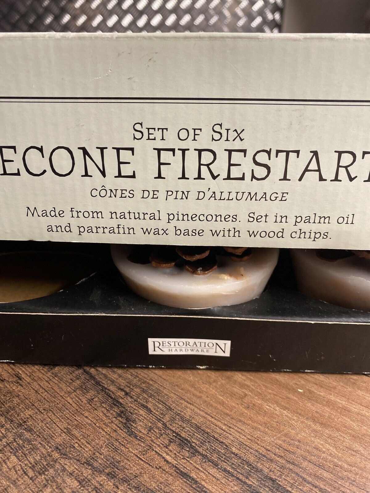 Restoration Hardware Set of 4 Large Wax Pine Cone Fire Starters Firestarters - Fresh Stock Dated December 2025