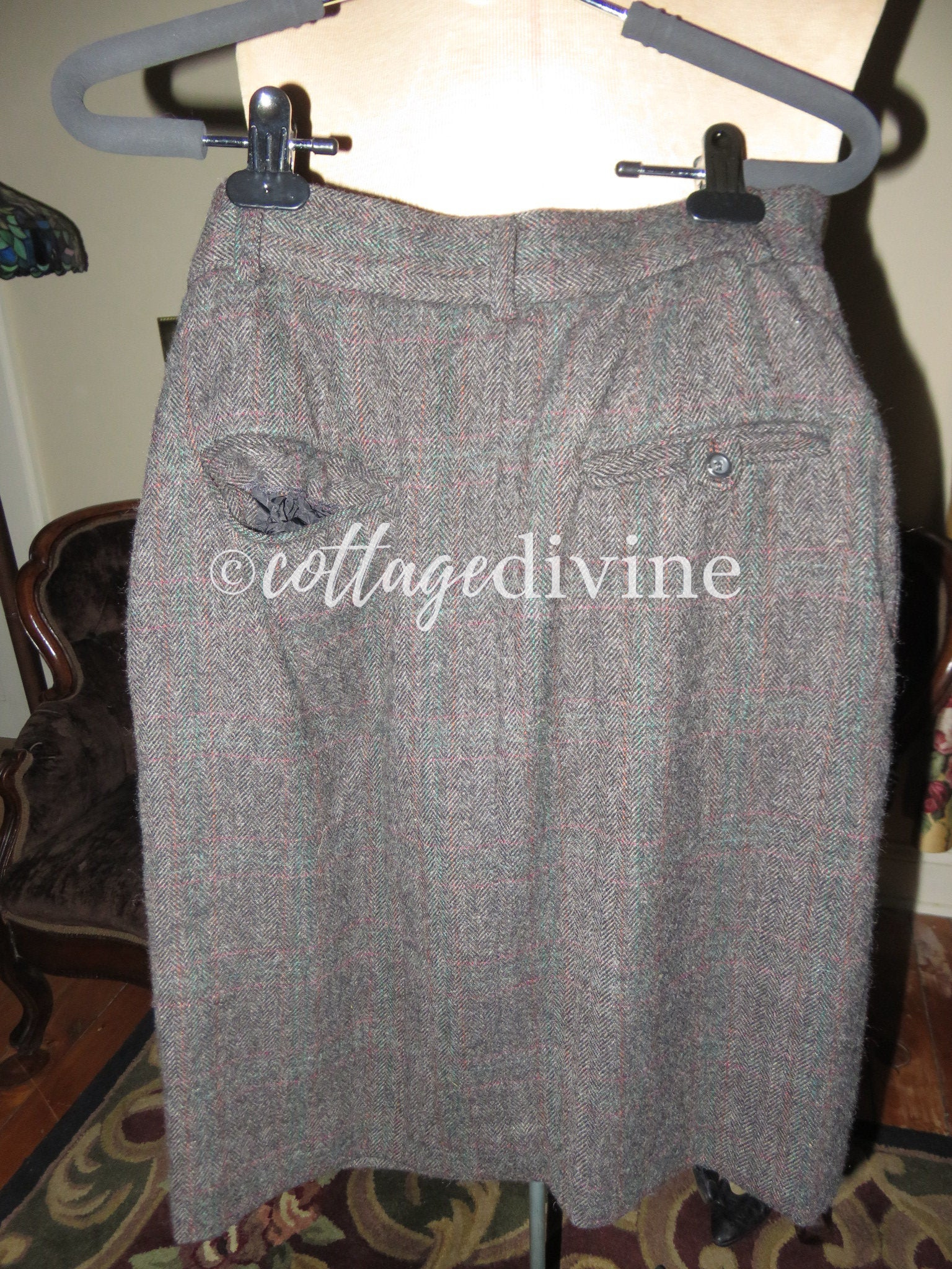 Polo Ralph Lauren Vtg Preppy Wool Tweed A-line Mini Skirt, Small, Made in USA - Fresh Stock Dated February 2026