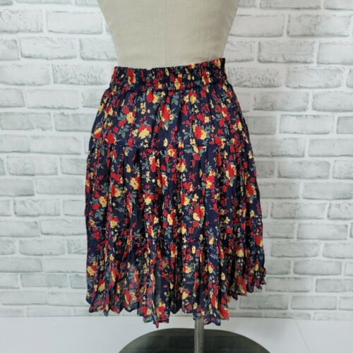 Vintage 90s Y2K Express Size S Sheer Floral Cottage Core Tiered Mini Skirt - Fresh Stock Dated February 2026