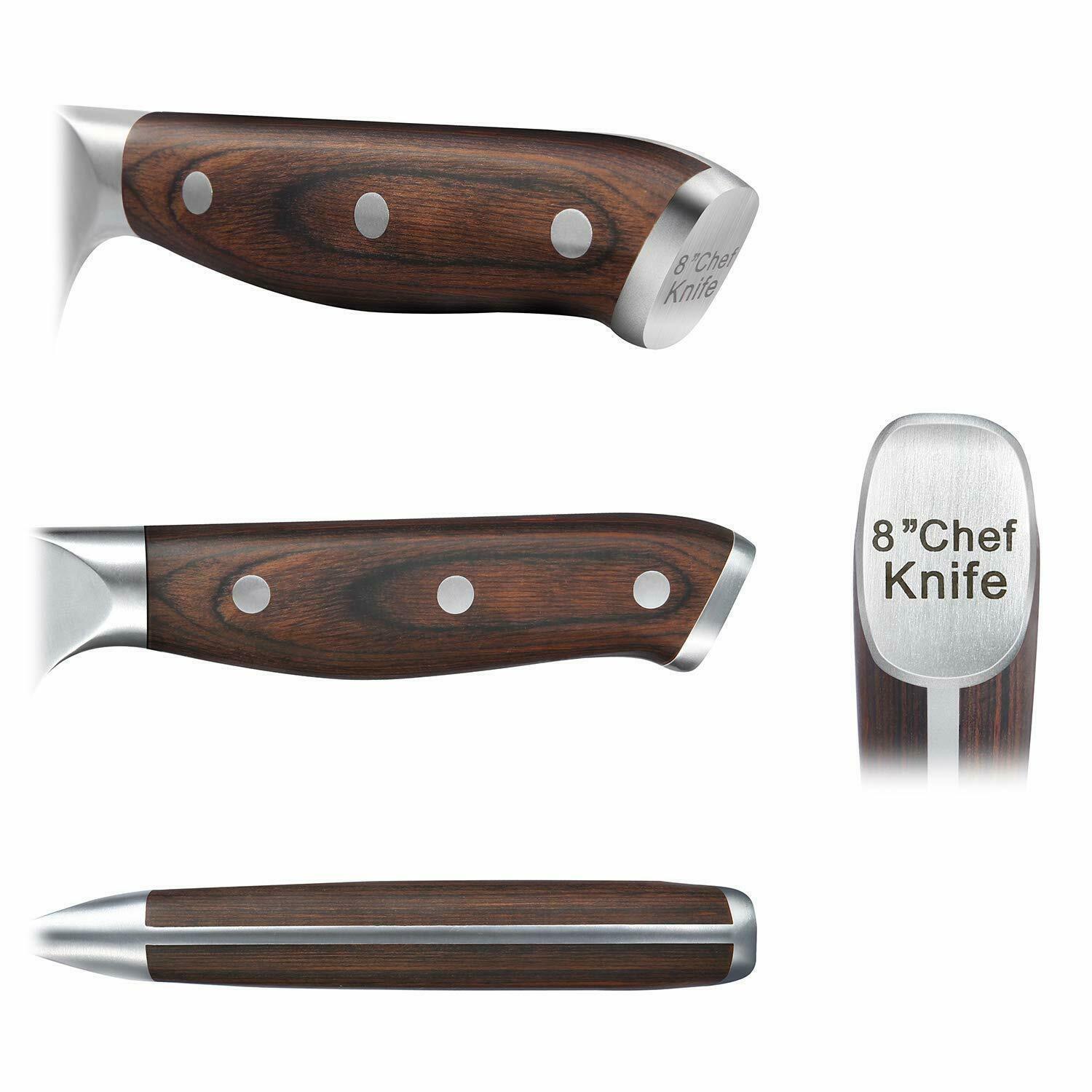 Knife Set, 15-Piece Kitchen Knife Set with Block Wooden, Manual Sharpening - Fresh Stock Dated December 2025