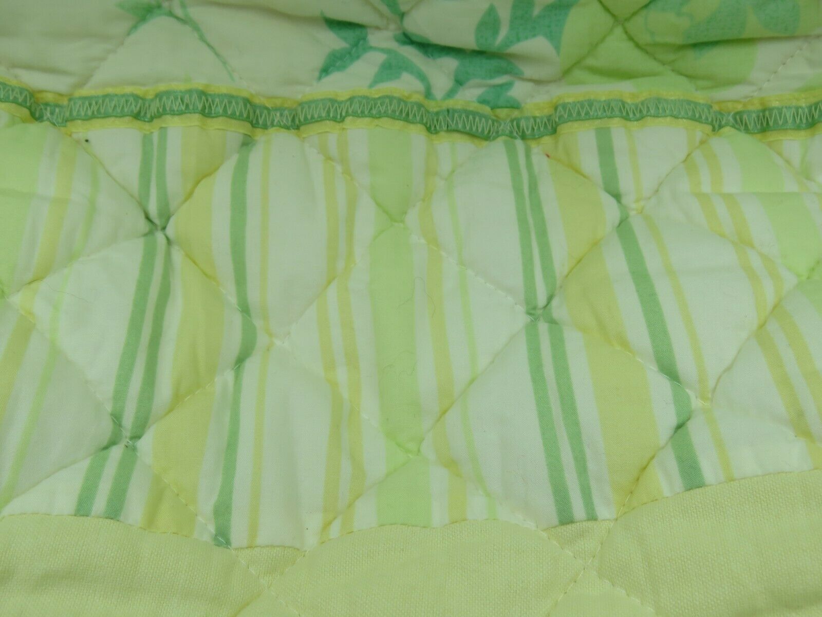 Pottery Barn PB Teen Yellow Green Quilted Square Euro Pillow Sham Cotton 25