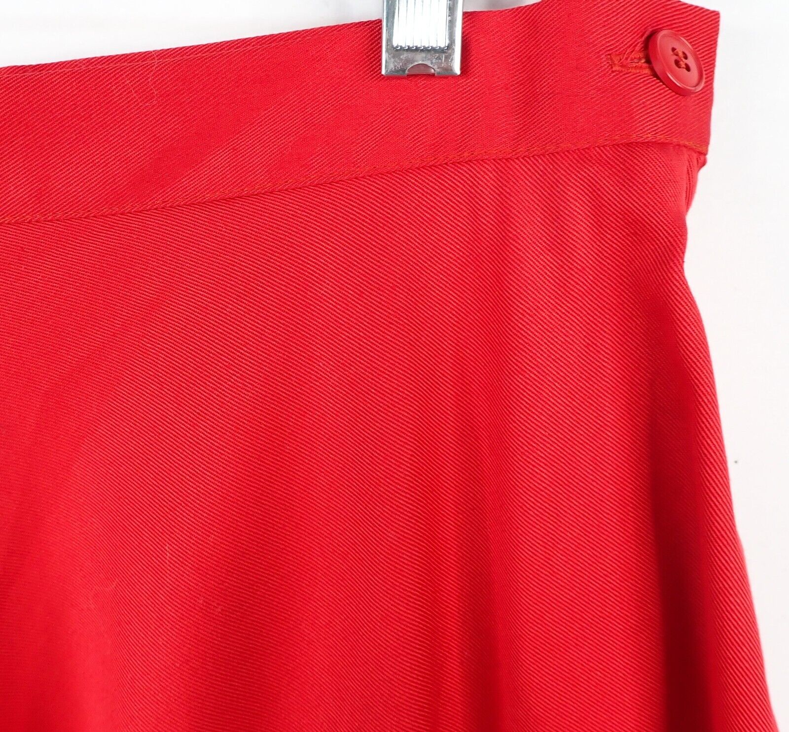Vintage 80s Red Twill Full Skirt 28