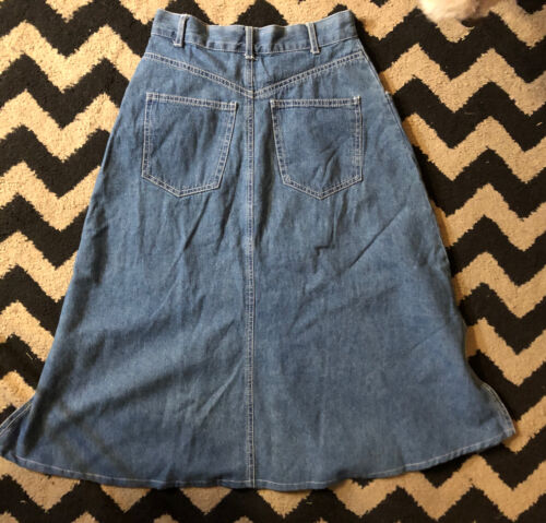 Vintage 90s Denim Button Down Skirt Contempo Casuals Nada Nuff Size 3 Petite - Fresh Stock Dated March 2026