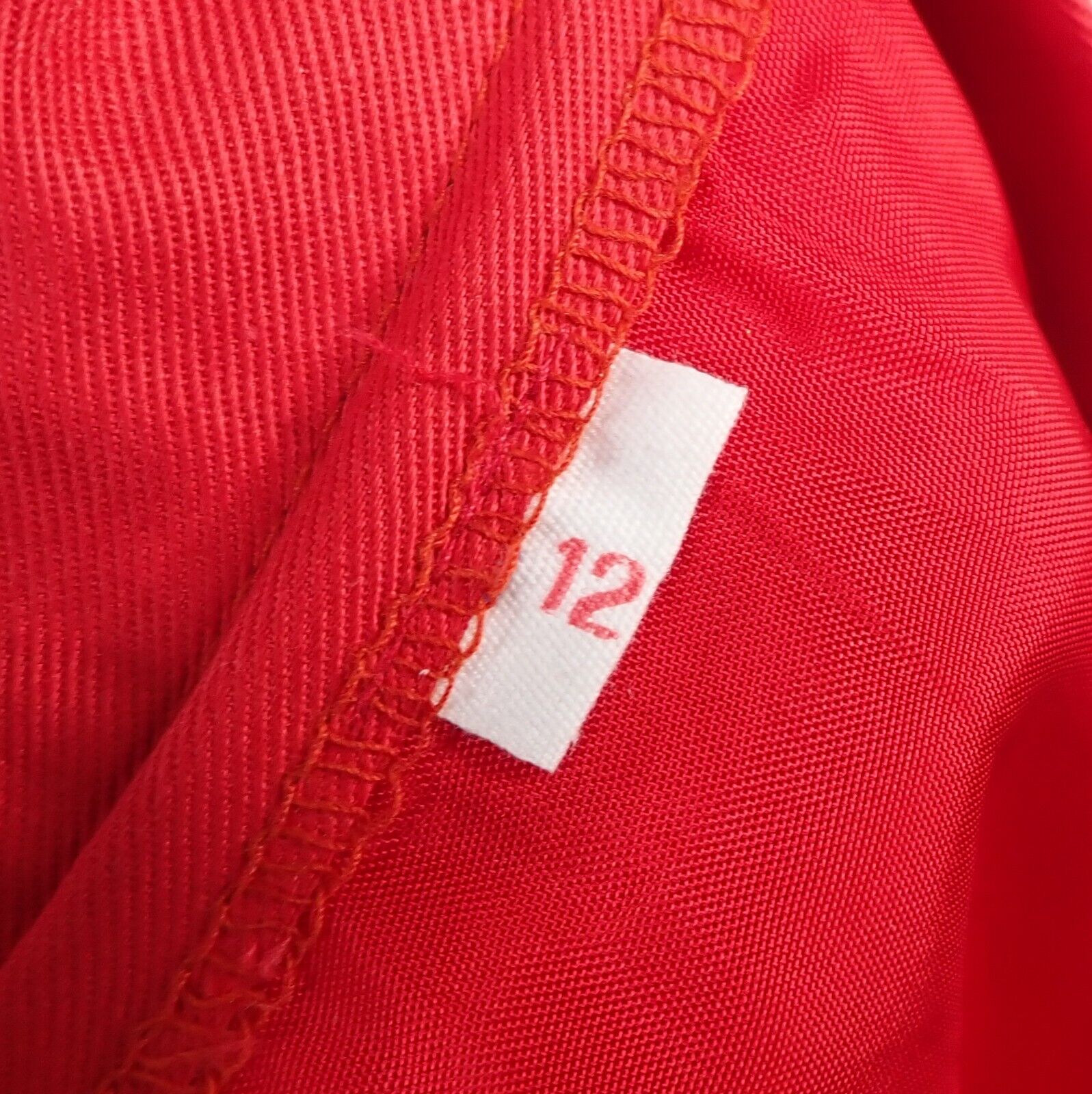 Vintage 80s Red Twill Full Skirt 28