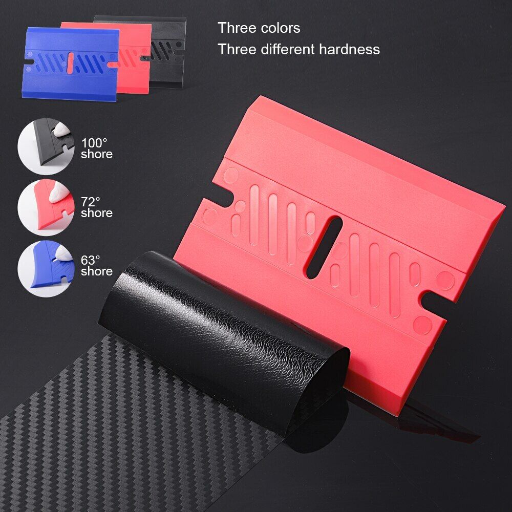 4 inch ABS Big Blade Plastic Scraper Razor Vinyl Wrap Squeegee Card 3 Hardness - Fresh Stock Dated February 2026