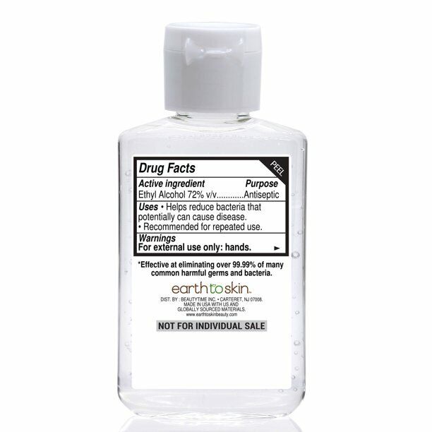 (6 Pack) Earth to Skin Hand Sanitizer Gel, 2 oz Lemon + Basil - Fresh Stock Dated February 2026
