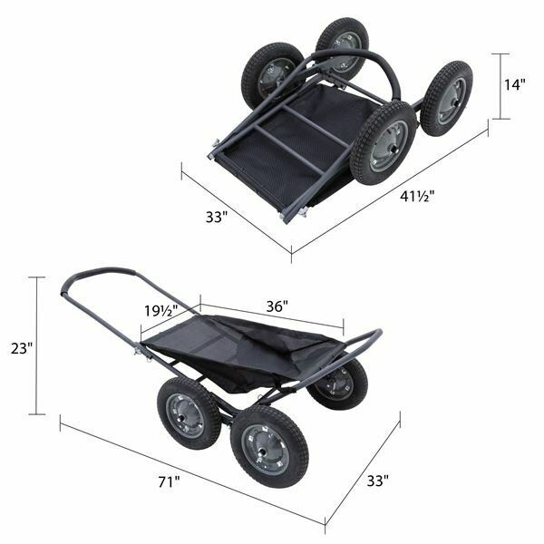 Hawk Crawler Deer Cart w/ Folding Frame Hunting Fishing Camping Utility Cart- - Fresh Stock Dated February 2026