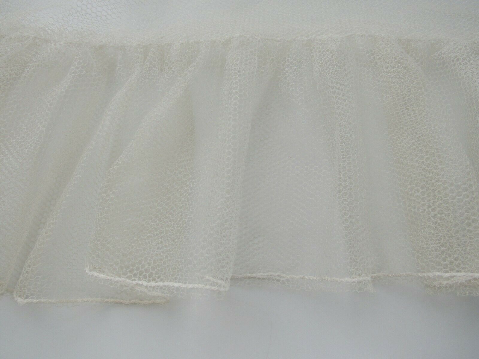 Vintage White Tulle Net & Lace Petticoat Ruffle Panel 8.5 yrds 12