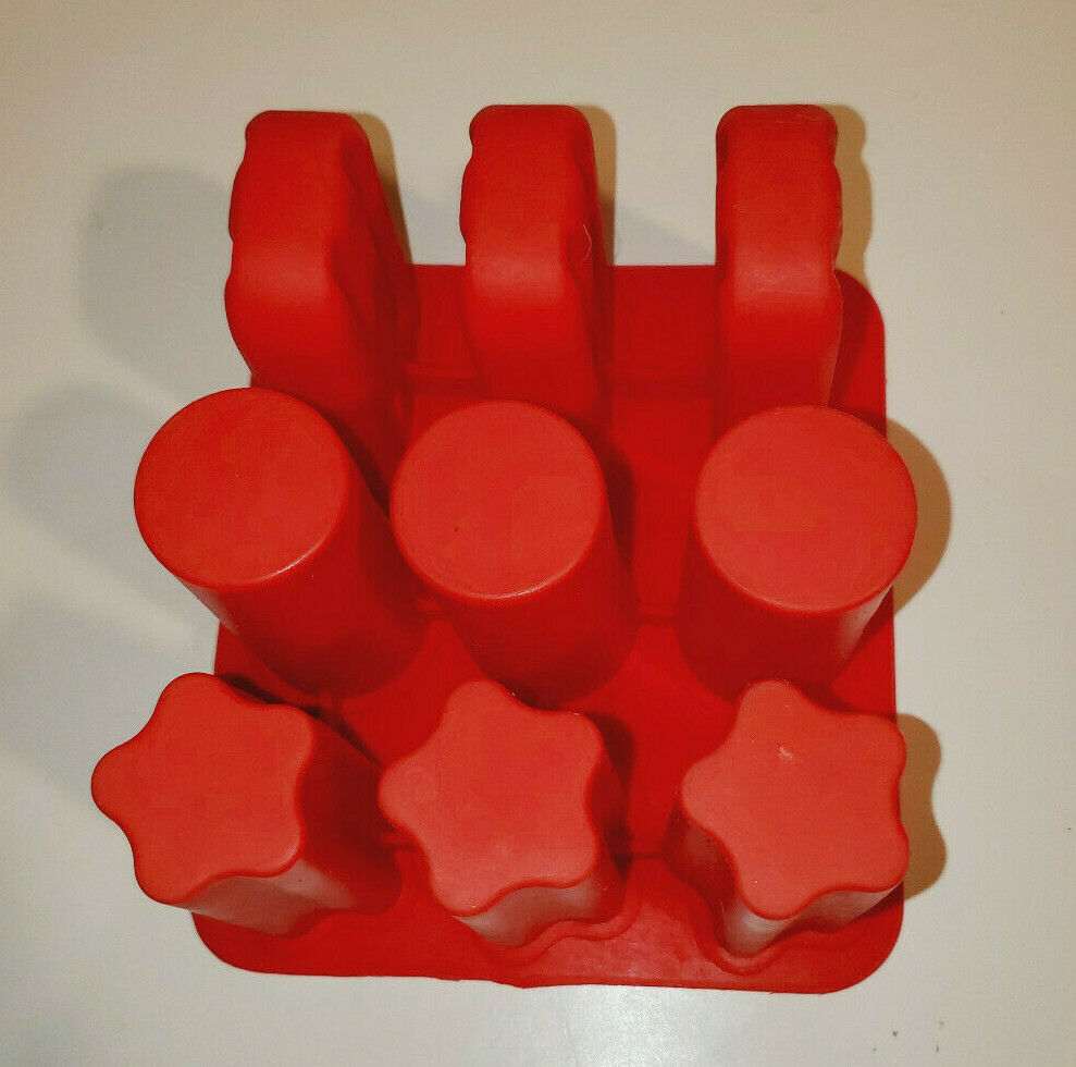 RED FLEXIBLE SILICONE FROZEN TREAT ICE POP SHAPED ICE TUBES POPSICLE MAKER MOLD - Fresh Stock Dated February 2026