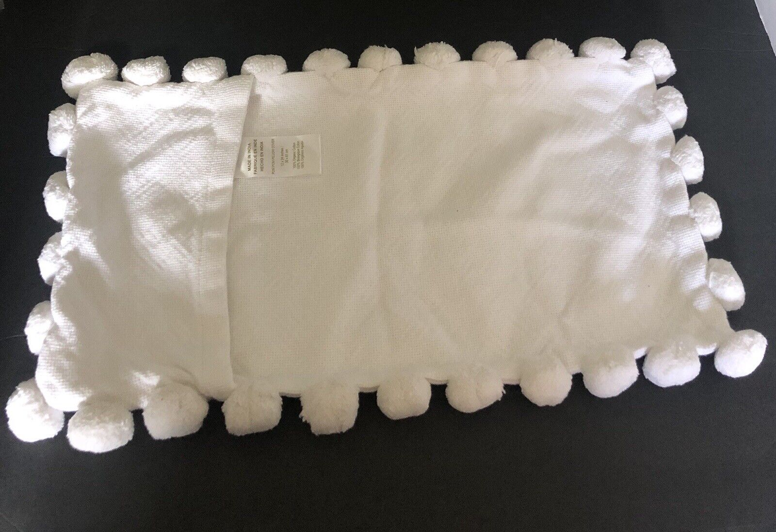 Pottery Barn Teen Pom Pom Organic Pillow Cover 12