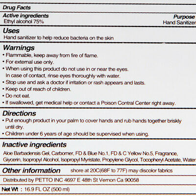 16.9oz Hand Sanitizer Antibacterial Gel 75% Ethanol Nourishing Pump Bottle - Fresh Stock Dated December 2025