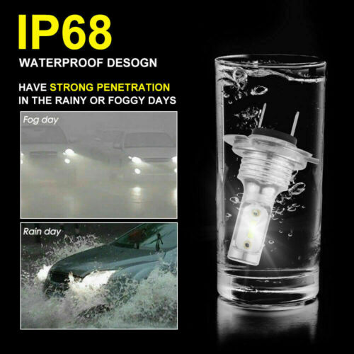 2x H7 Motorcycle LED Headlight Bulb Kit High/Low Beam 30W 3600LM 6000K White CSP - Fresh Stock Dated February 2026