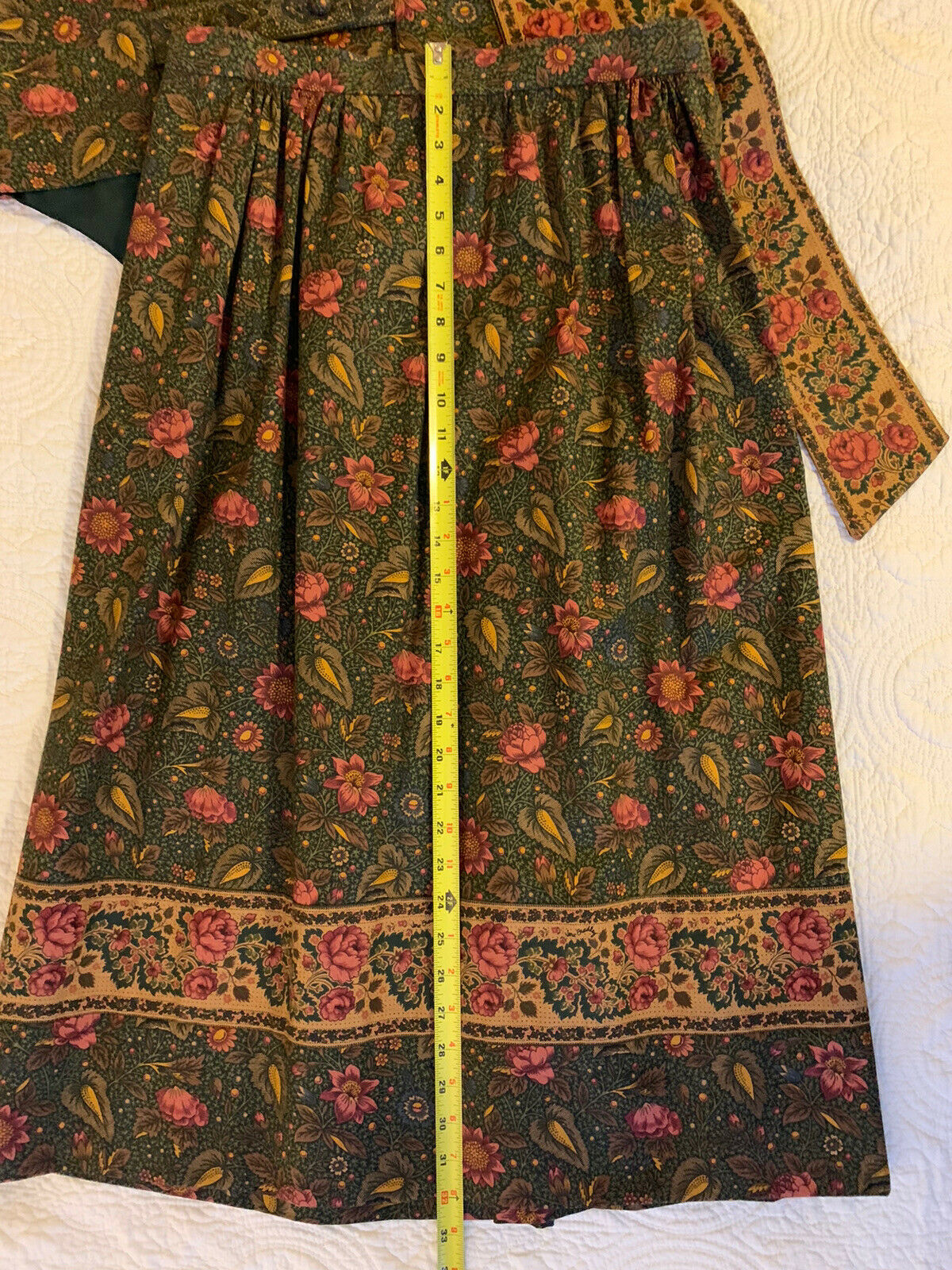 Vtg Vera Bradley 3 piece Floral Skirt Vest Belt Prairie USA Women’s Sz M Cottage - Fresh Stock Dated March 2026