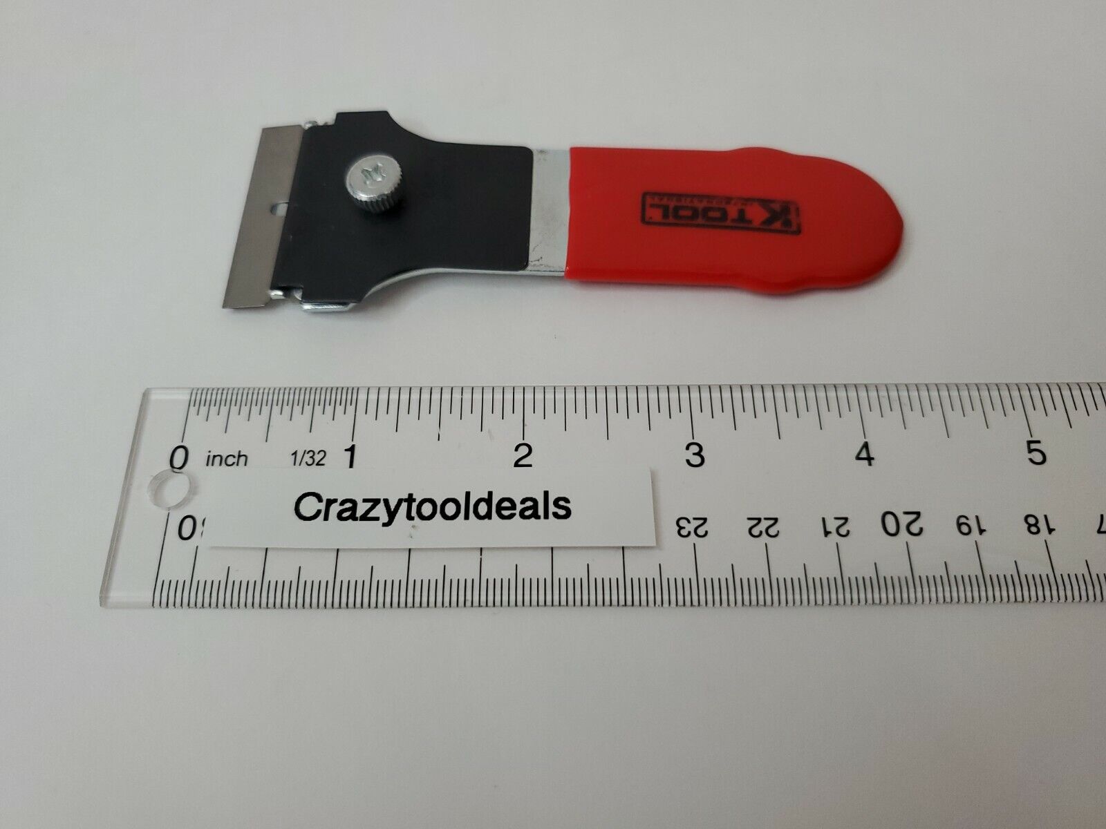 K TOOL KTI-70016 MINIATURE RAZOR BLADE SCRAPER #12 BLADE VINYL COATED HANDLE RED - Fresh Stock Dated February 2026