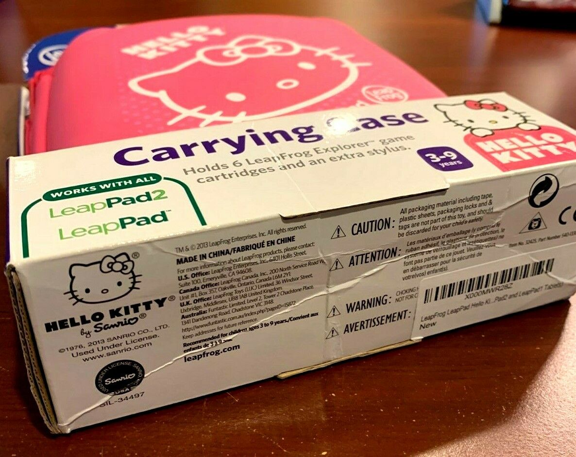 LeapFrog  Leap Pad 1, 2 Hello Kitty Carrying Case Holds 6 Cartridges, New NIB - Fresh Stock Dated February 2026