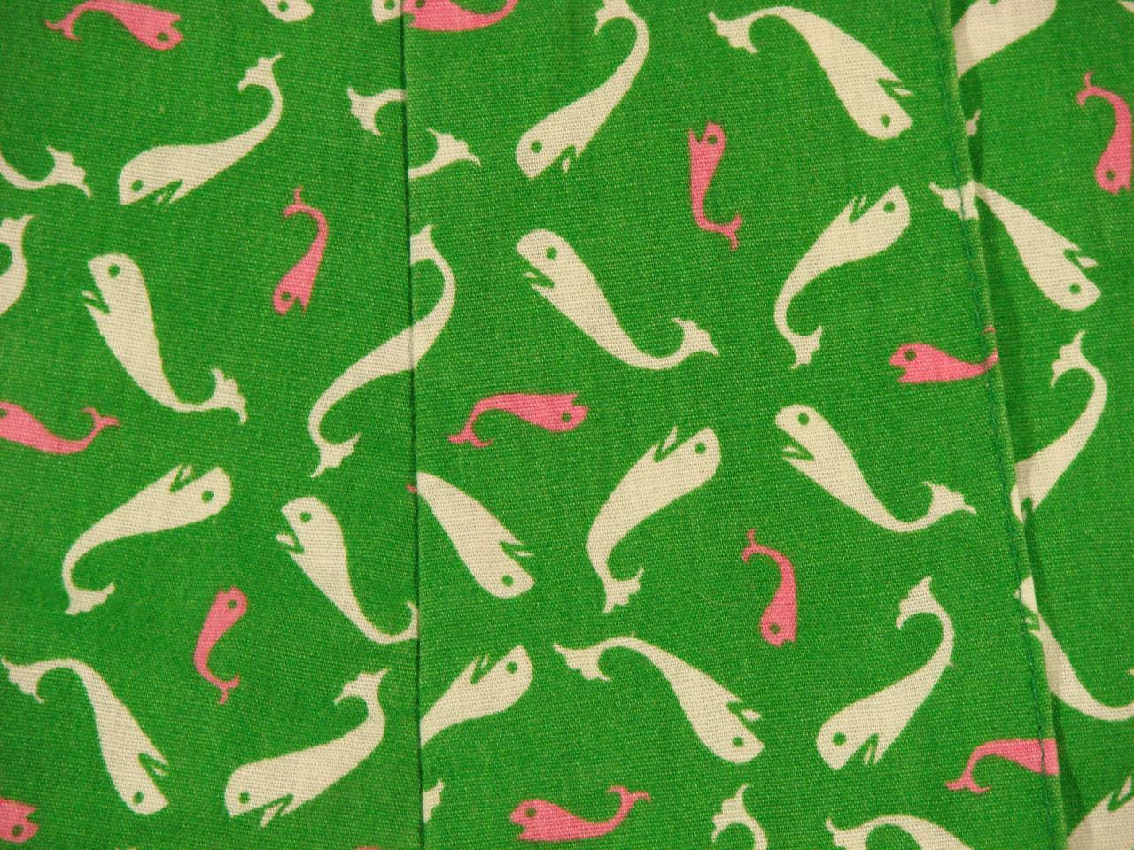 70's Vintage Barclay Square Whale Print A-Line Skirt 13/14 green whale print - Fresh Stock Dated March 2026