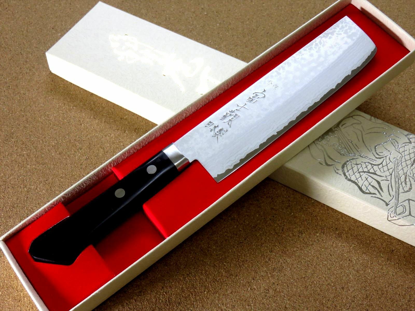 Japanese Kitchen Nakiri Vegetable Knife 165mm VG10 Damascus 17 Layers SEKI JAPAN - Fresh Stock Dated December 2025
