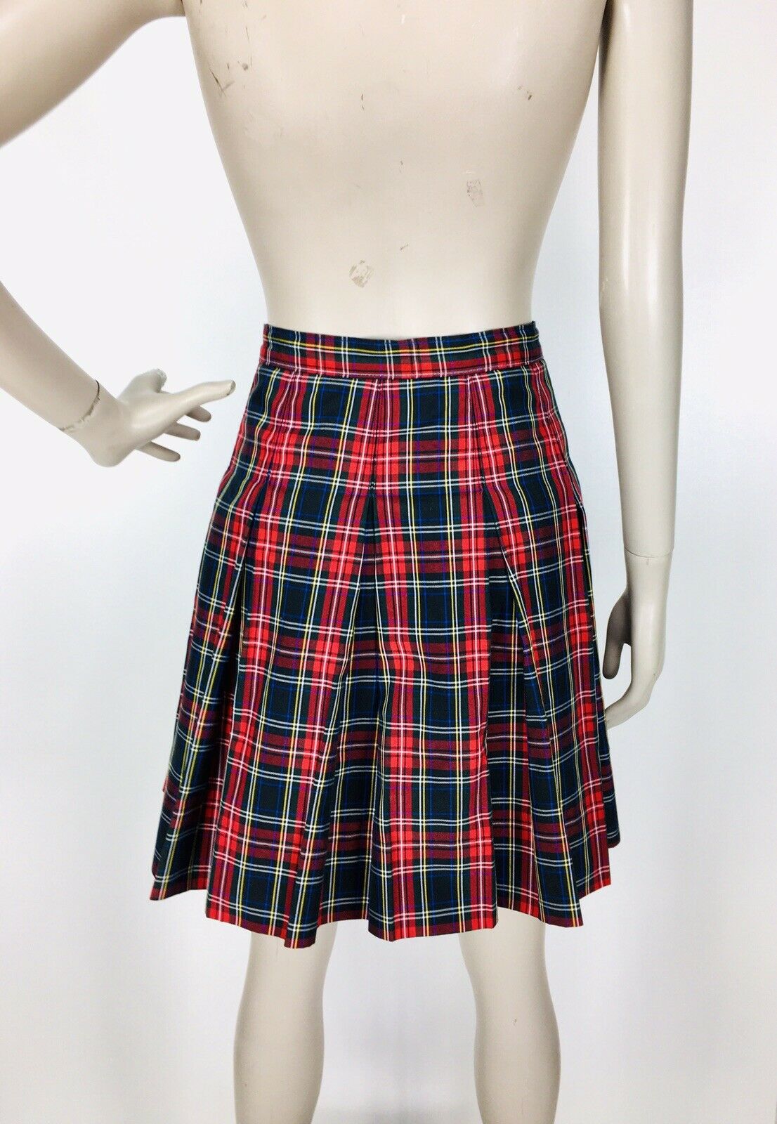 Vintage Dennis Women's Tartan Plaid Pleated School Girl Skirt Size Large USA - Fresh Stock Dated March 2026