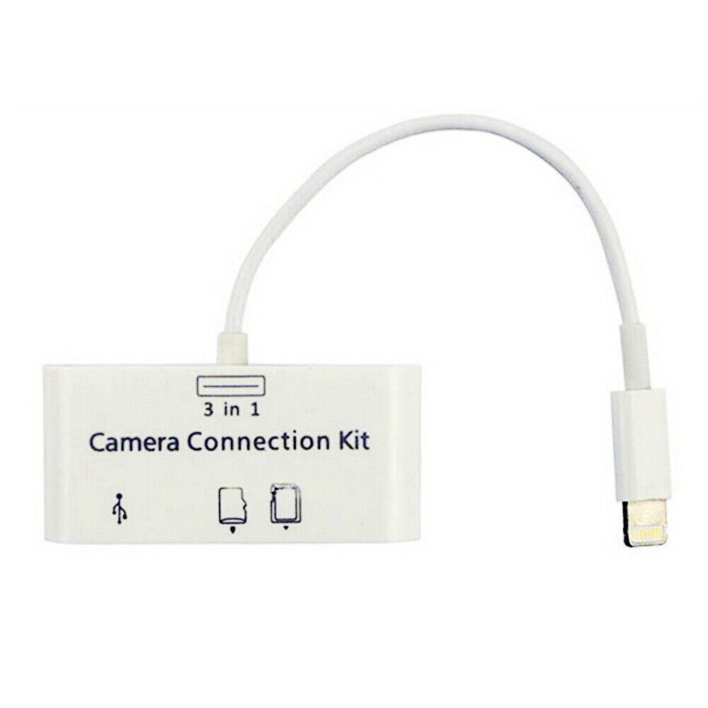 3 in 1 Micro SD Card Reader Adapter USB Hub Converter For iPhone iPad Camera US - Fresh Stock Dated February 2026