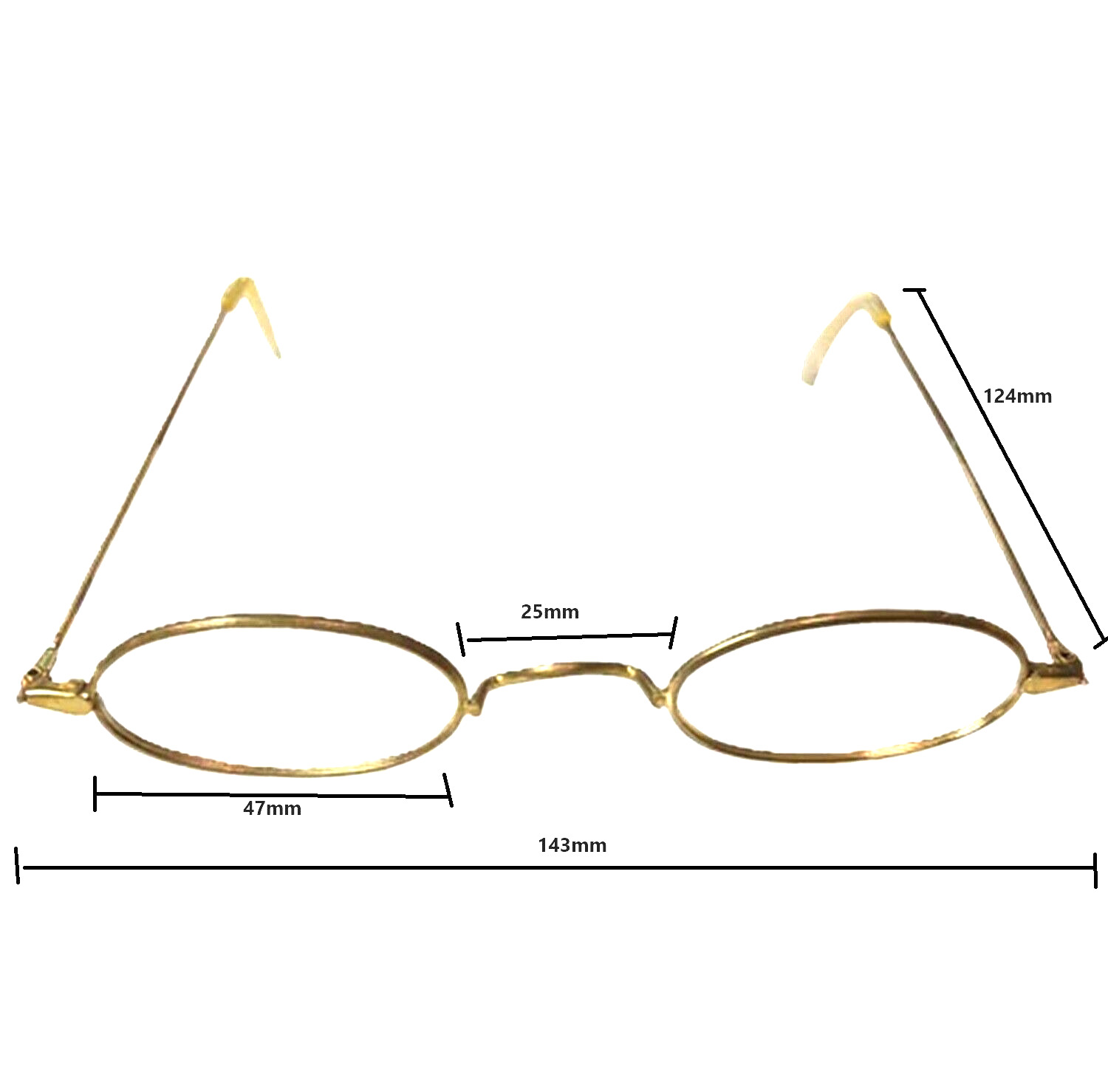 Retro MRS SANTA SMALL OVAL GLASSES Gold Granny Cosplay Party Novelty-CLEAR LENSE - Fresh Stock Dated February 2026