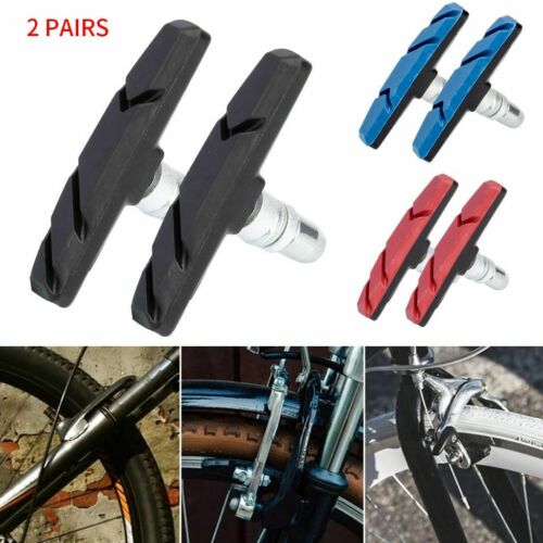 1-2 Pairs V Brake Pads Shoes for Shimano BMX Road MTB Bike Bicycle Rubber Blocks - Fresh Stock Dated February 2026