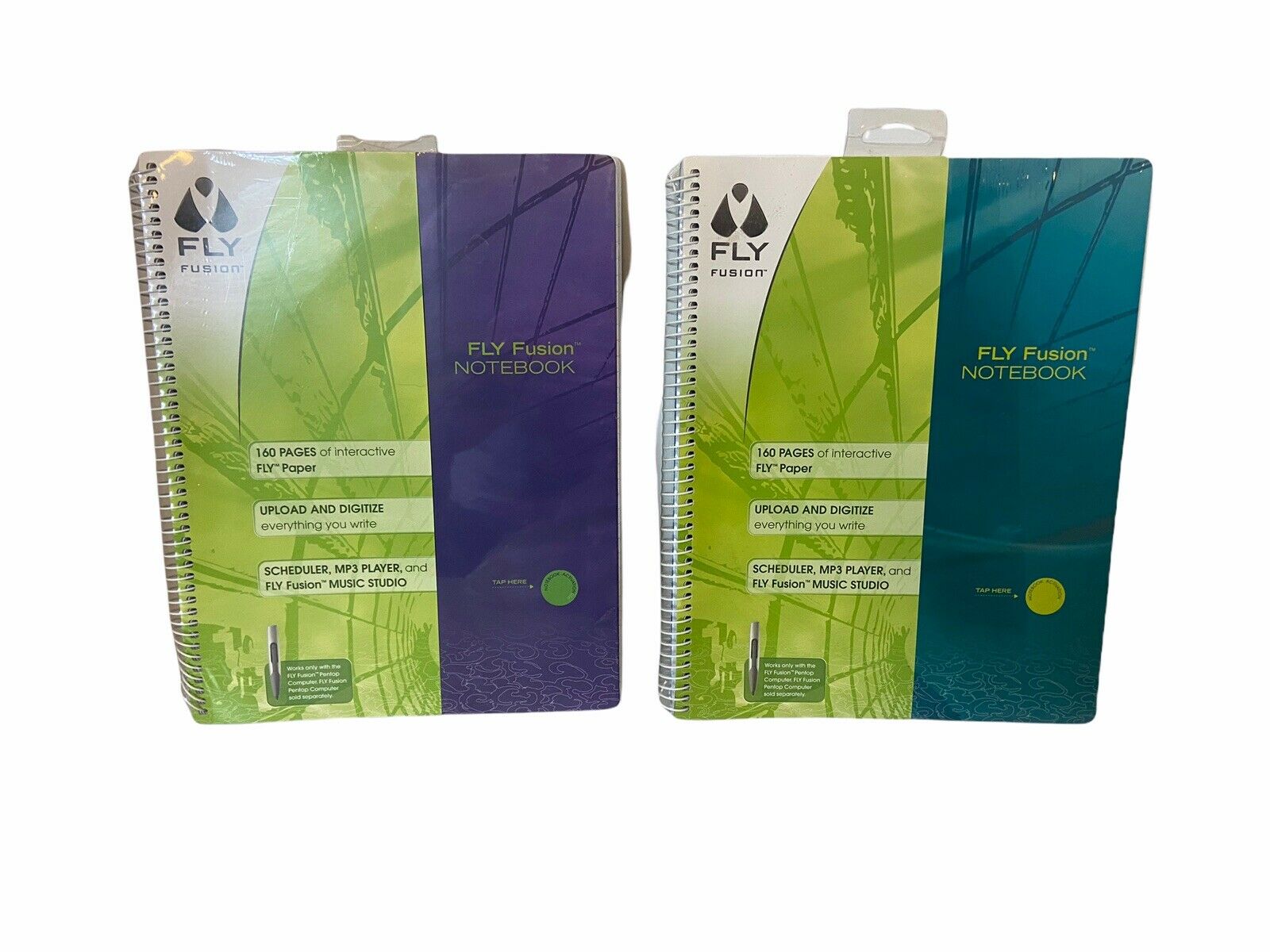 5 Fly Fusion Digital Pen Paper 160 Page Notebook Teal Purple Refill Replacement - Fresh Stock Dated February 2026