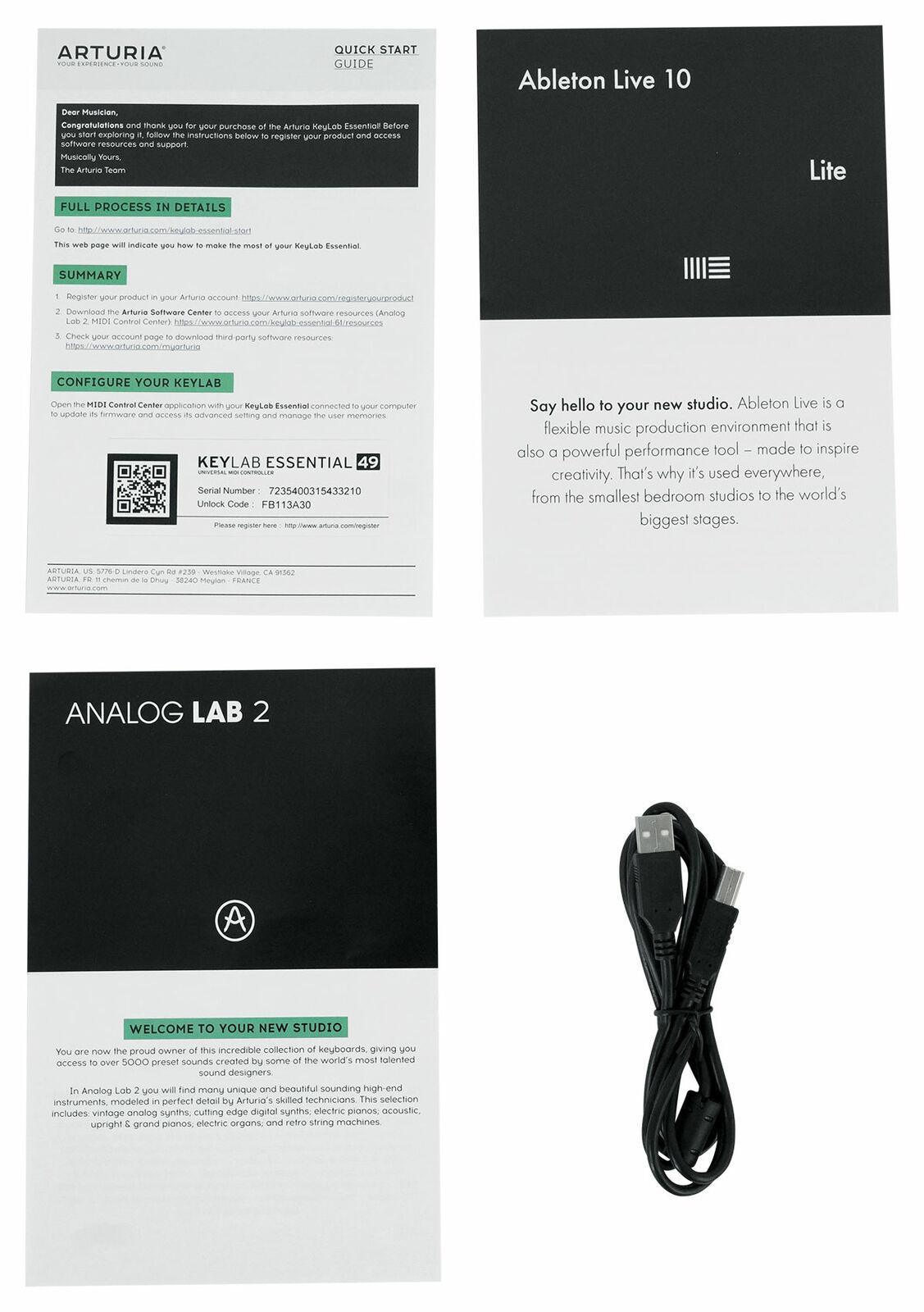 Arturia KeyLab Essential 49-Key White USB MIDI Keyboard Controller+Software+Bag - Fresh Stock Dated February 2026