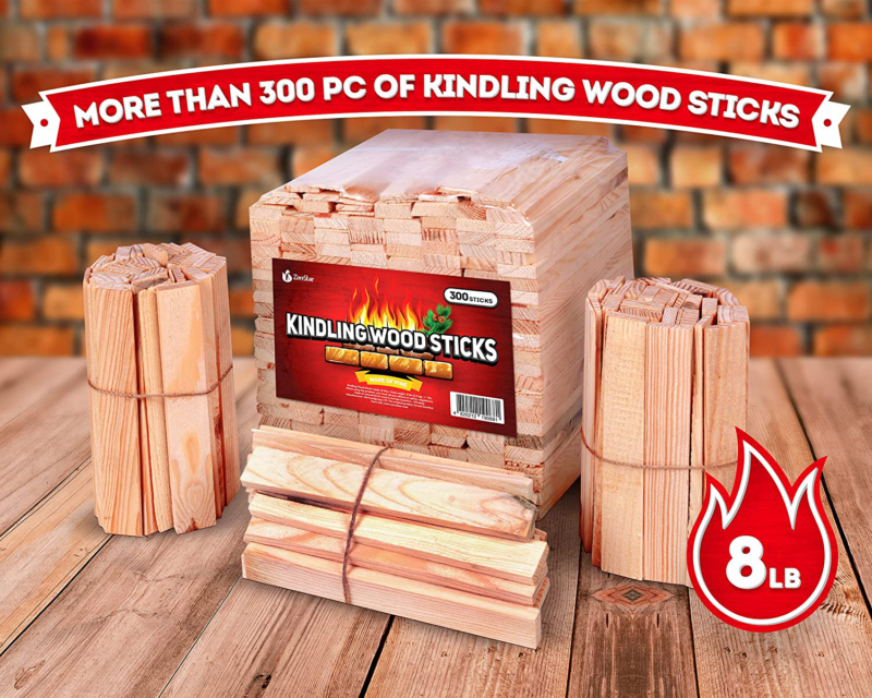 Kindling Wood Firestarter Sticks 300-500pc - Kiln Dried firewood Better Than fat - Fresh Stock Dated December 2025