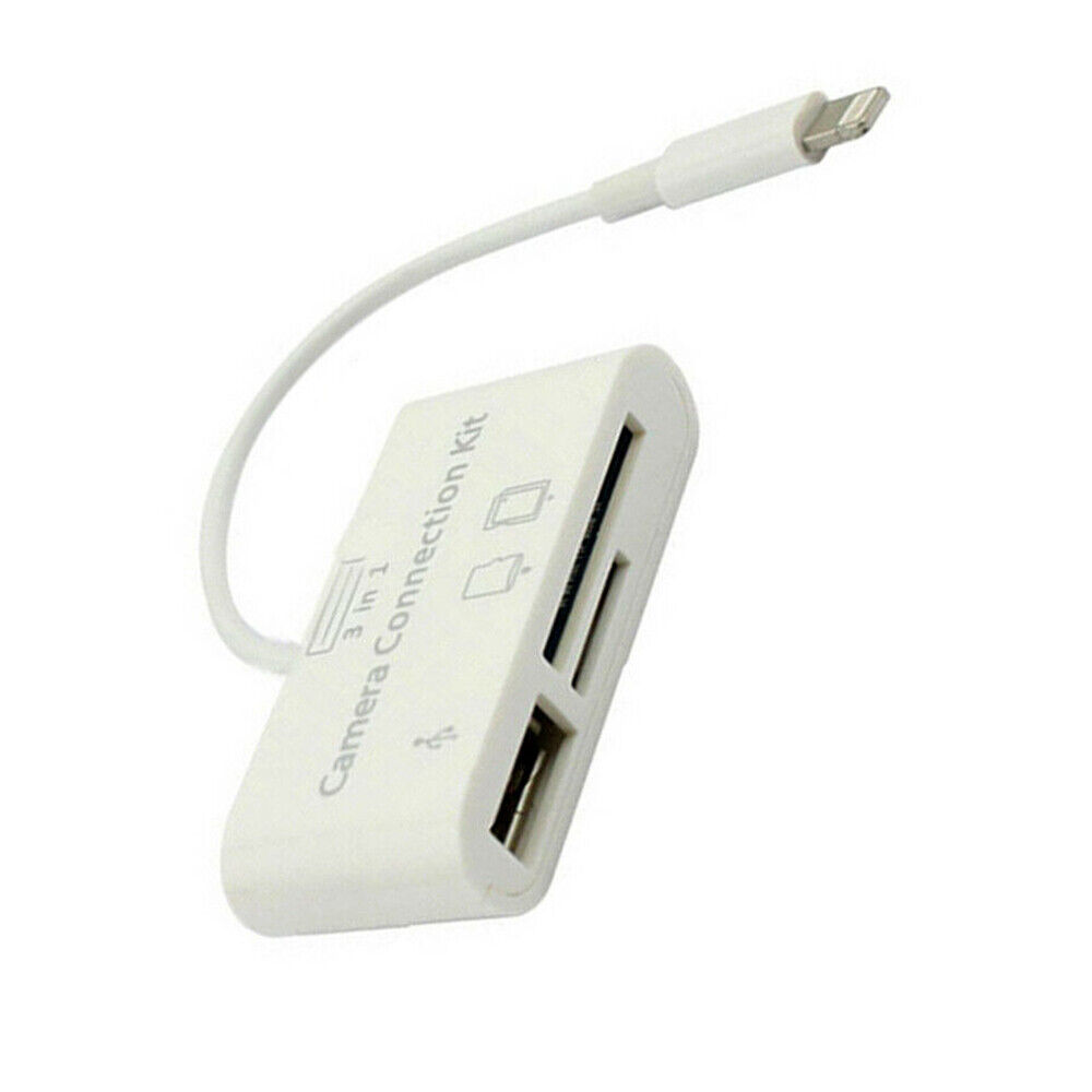 3 in 1 Micro SD Card Reader Adapter USB Hub Converter For iPhone iPad Camera US - Fresh Stock Dated February 2026