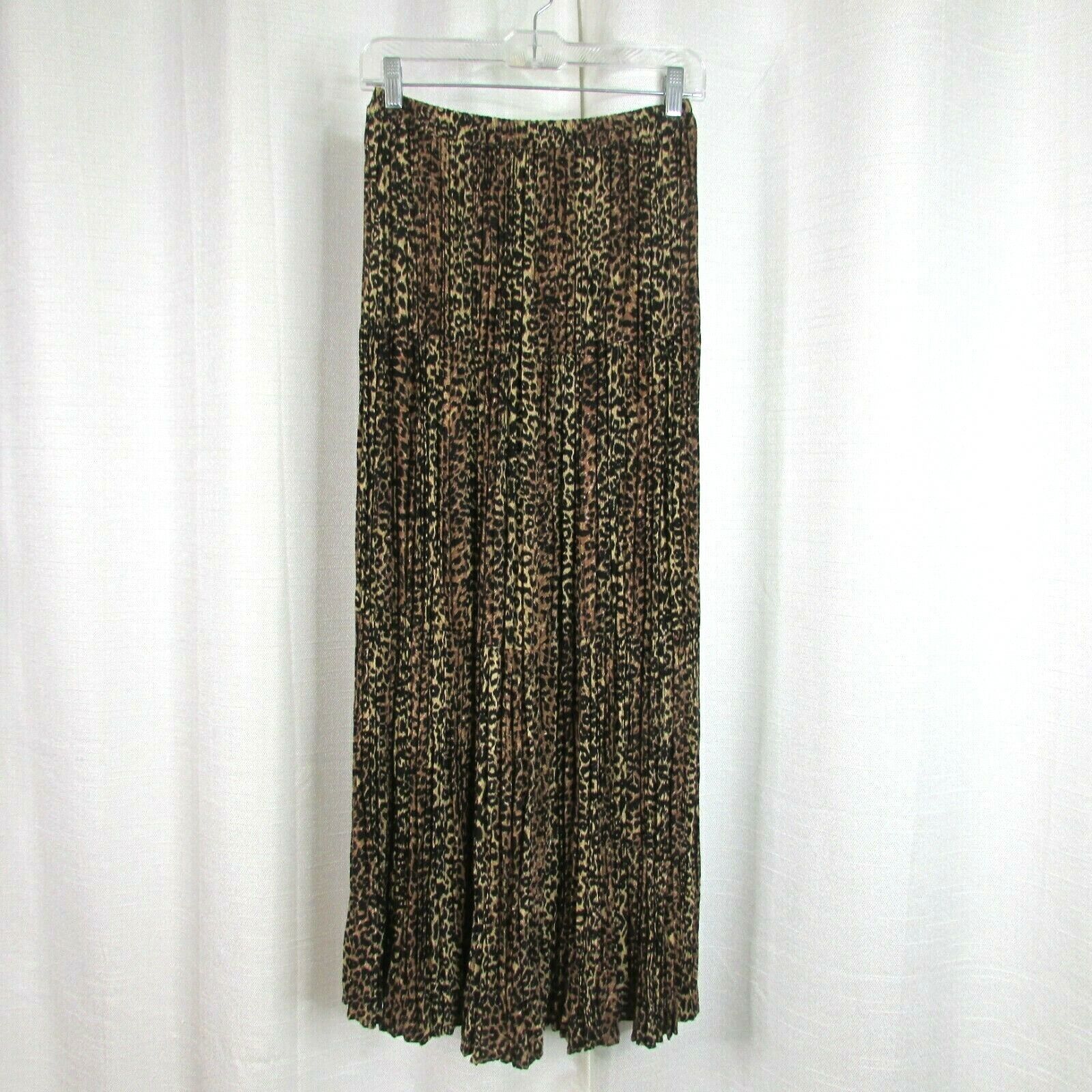 Vintage Cactus Flower Long Tiered Broomstick Skirt One Size Leopard Crinkle USA - Fresh Stock Dated March 2026