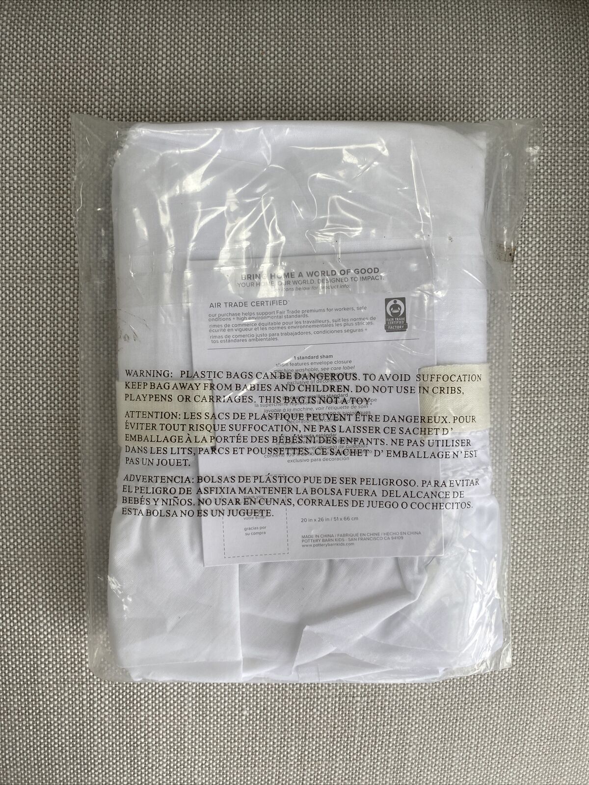 NWT Pottery Barn Kids White Sadie Ruffle Standard Sham - Fresh Stock Dated February 2026