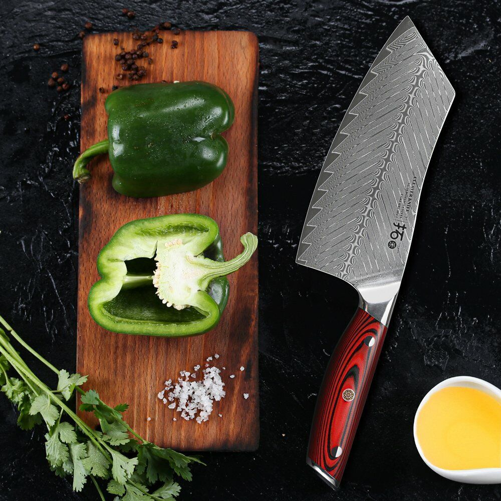 TURWHO 7inch Cleaver Knife 67-Layer Japanese VG10 Damascus Steel Kitchen Knife - Fresh Stock Dated December 2025