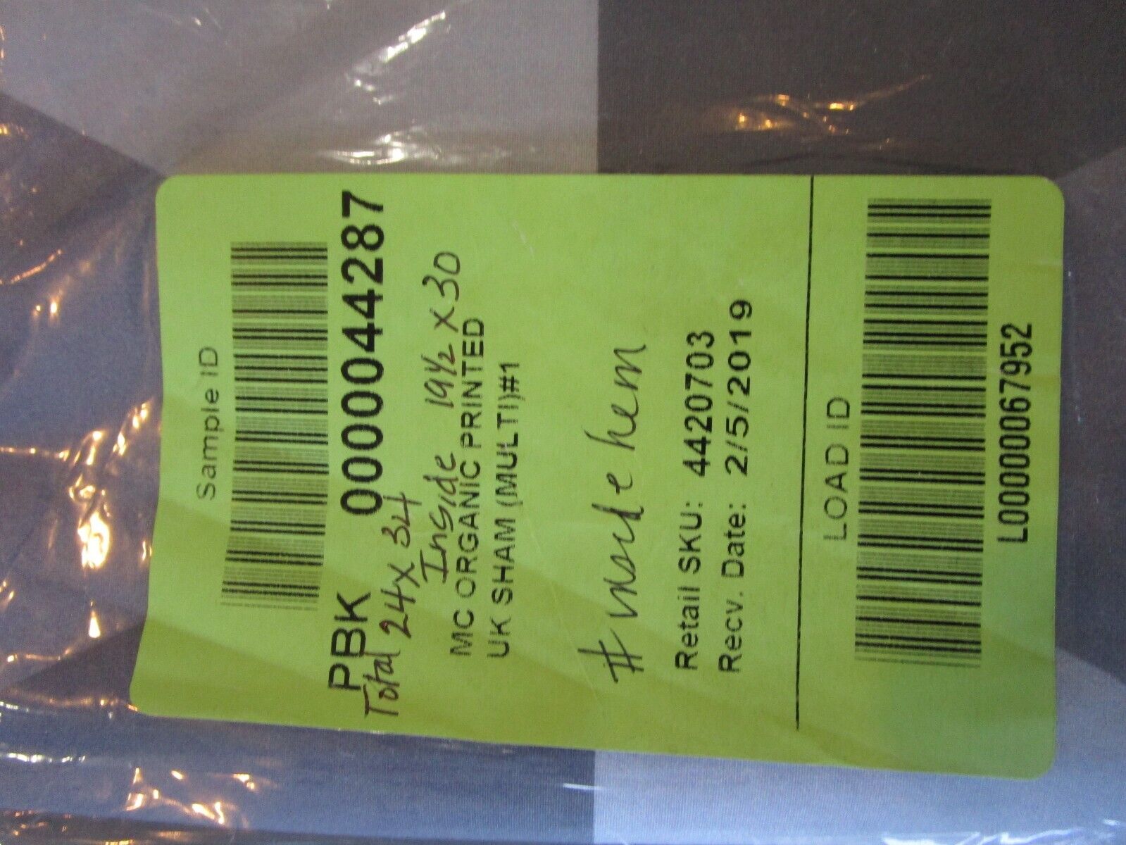 Pottery Barn Kids organic Minecraft printed UK sham photo shoot sample #1 - Fresh Stock Dated February 2026