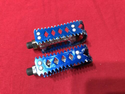 USED BLUE DIAMOND BACK 9/16 MKS BM 10 PEDALS OLD SCHOOL BMX - Fresh Stock Dated December 2025