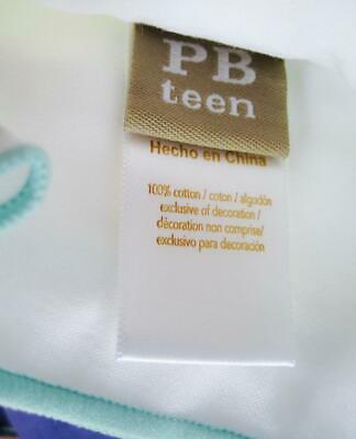 Pottery Barn Teen 2 Parker Embroidered Standard Shams Pool White Cotton NWT Pair - Fresh Stock Dated December 2025