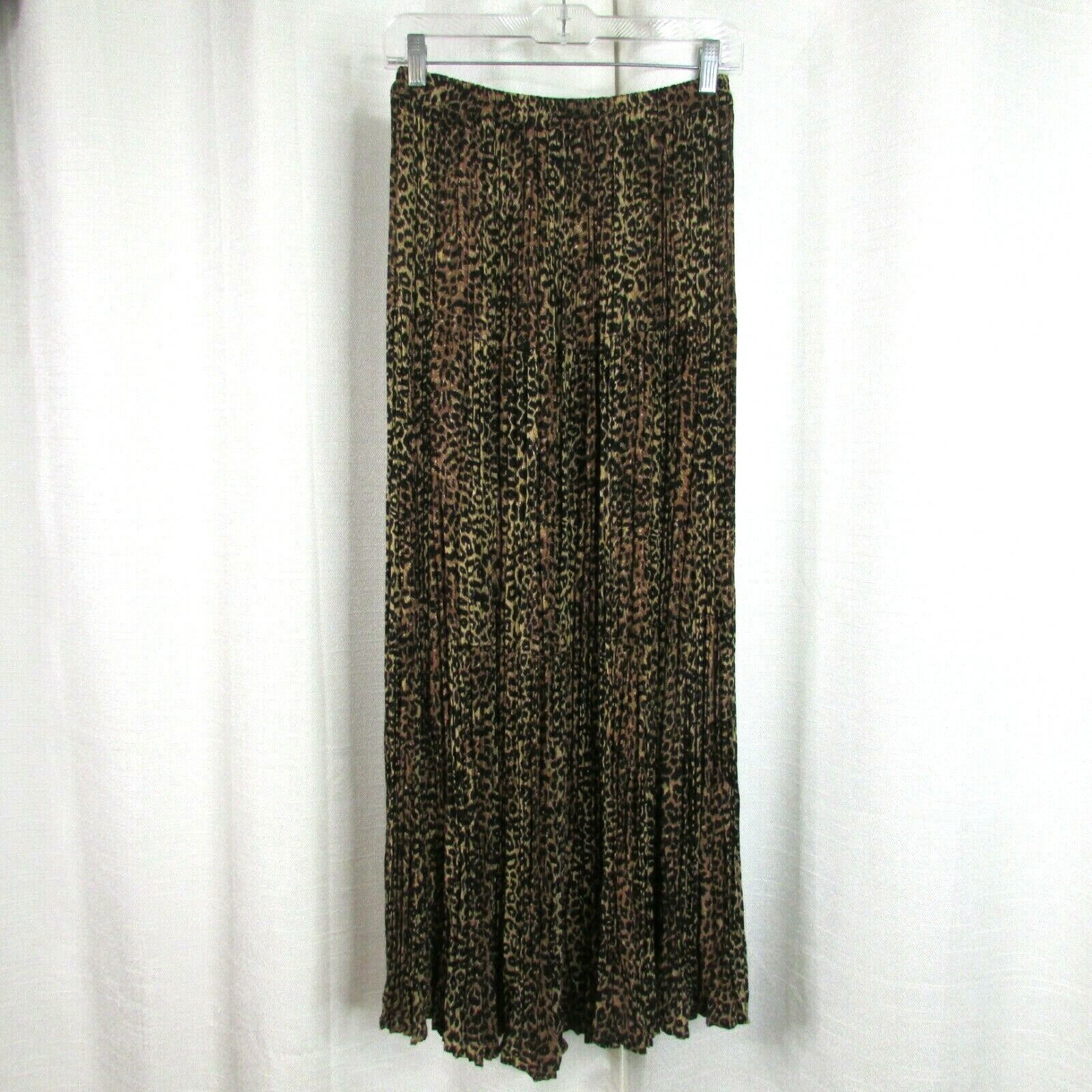Vintage Cactus Flower Long Tiered Broomstick Skirt One Size Leopard Crinkle USA - Fresh Stock Dated March 2026