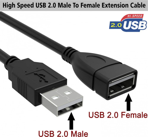 SaiTech IT 4 Pack (15cm - 6inch) Adjustable Flexible USB 2.0 4 Pack, Black - Fresh Stock Dated February 2026