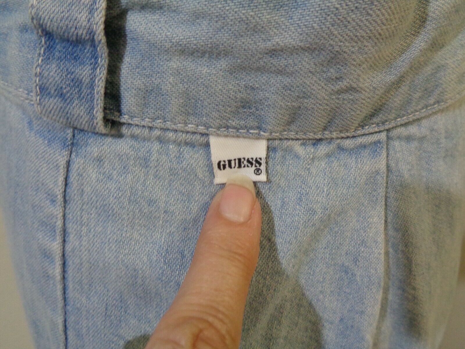 VINTAGE GEORGES MARCIANO FOR GUESS LIGHT BLUE DENIM MIDI STRAIGHT SKIRT SZ 29 - Fresh Stock Dated February 2026