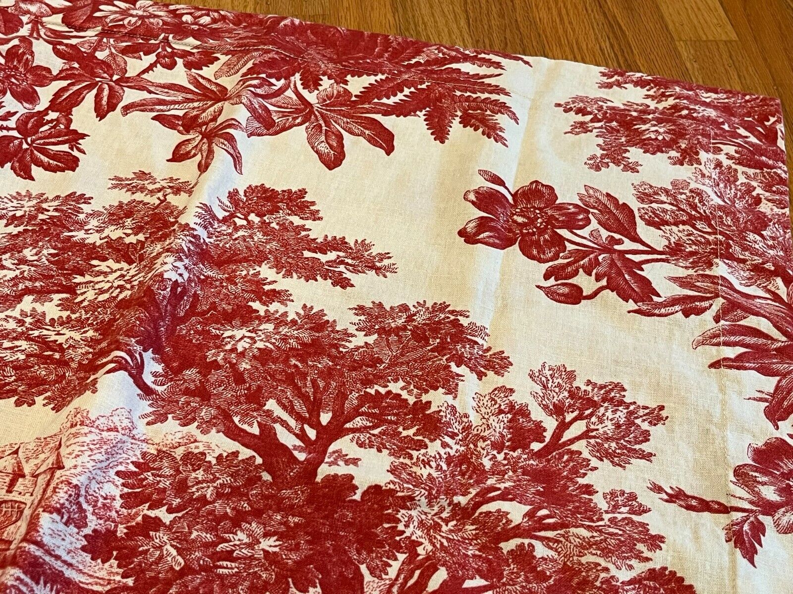 Pottery Barn Pillow Euro Sham Matine Red Toile Cotton Linen Blend French Bedding - Fresh Stock Dated February 2026